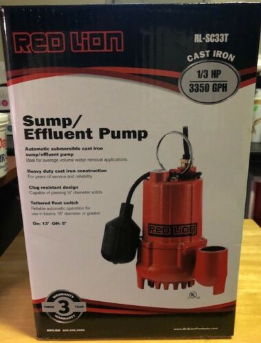 Picture of Retail Packaging for Red Lion 1/3 HP 3600-GPH Sump Pump with Tethered Float Switch